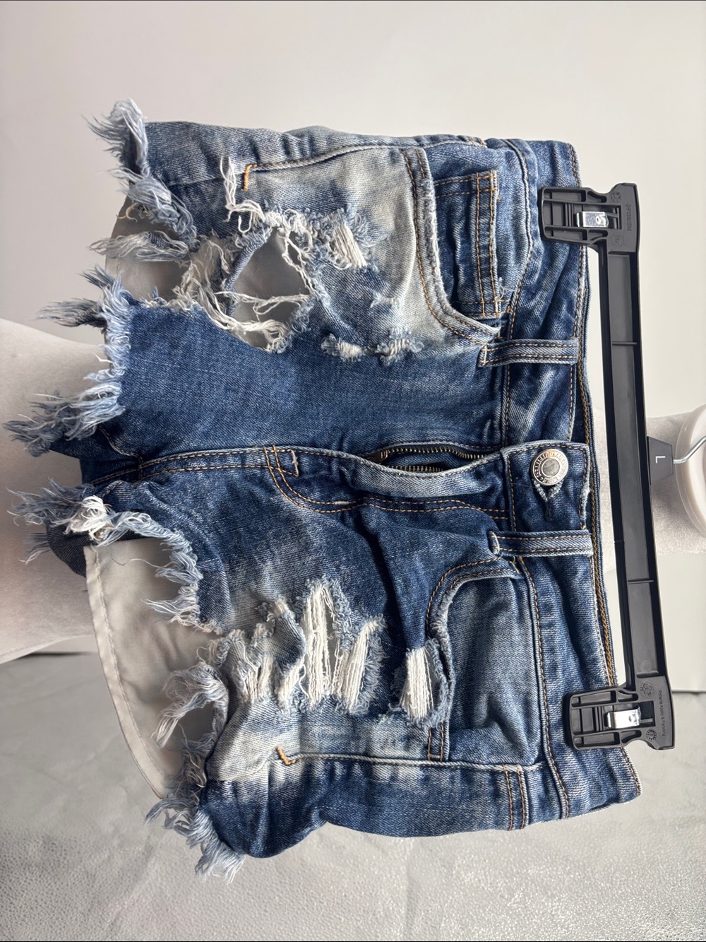 American Eagle Outfitters Distressed Blue Denim Jean Shorts
